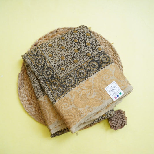 Kalamkari Organic Sungadi cotton saree (without blouse) PC11683