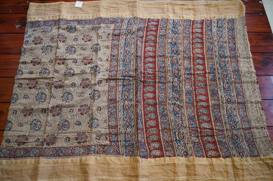 Kalamkari Organic Sungadi cotton saree (without blouse) PC11666