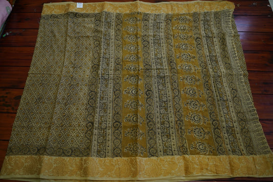 Kalamkari Organic Sungadi cotton saree (without blouse) PC11683