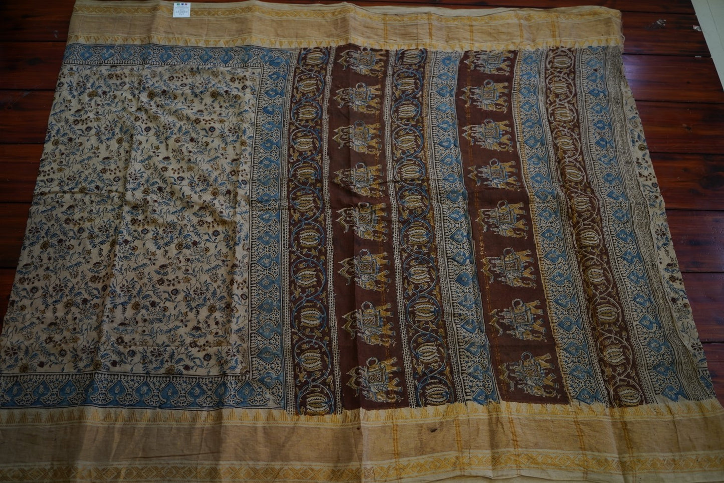 Kalamkari Organic Sungadi cotton saree (without blouse) PC11675