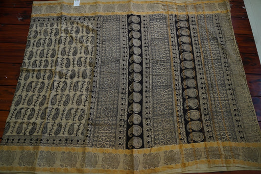 Kalamkari Organic Sungadi cotton saree (without blouse) PC11679