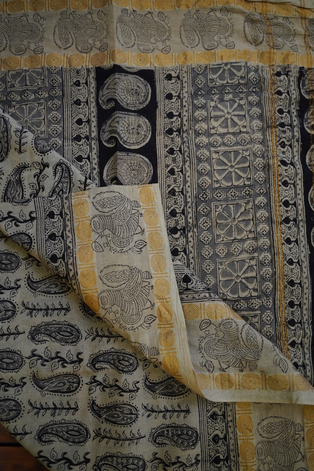 Kalamkari Organic Sungadi cotton saree (without blouse) PC11679
