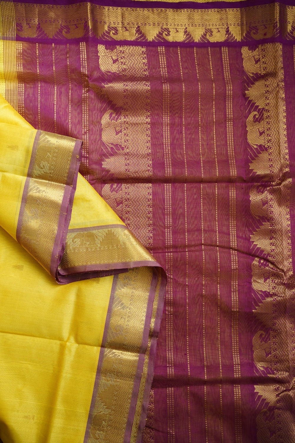 10 Yards Kanchi Handloom Silk Cotton Saree PC11097