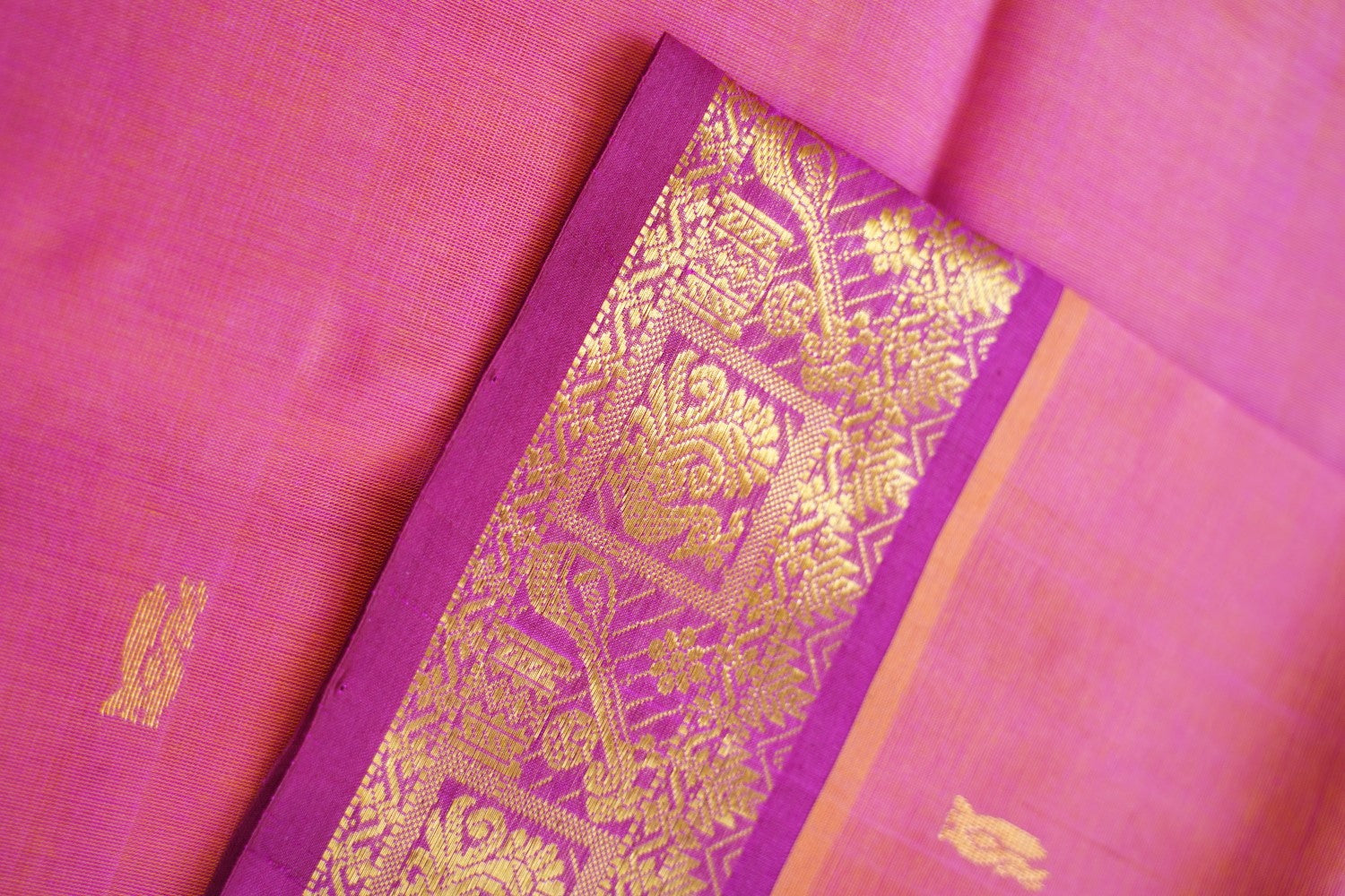 9 yards Kanchi Handloom Silk Cotton Saree Worldwide Ship – Parijat ...