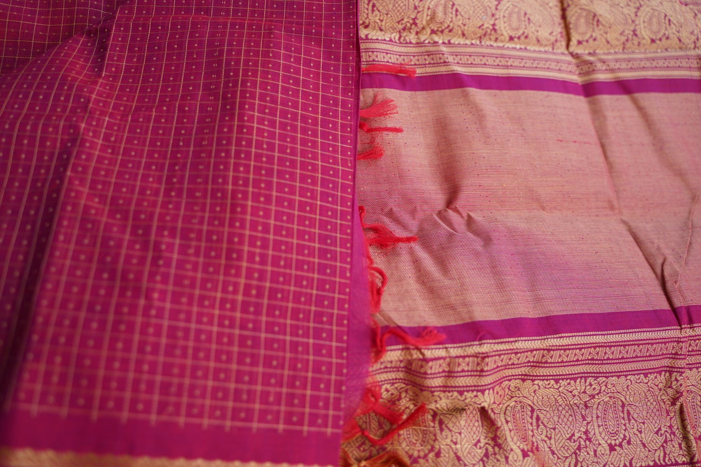 Kanchi handloom Cotton Saree PC17369[magenta]