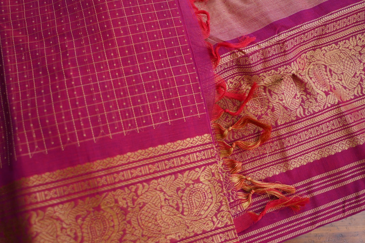 Kanchi handloom Cotton Saree PC17369[magenta]