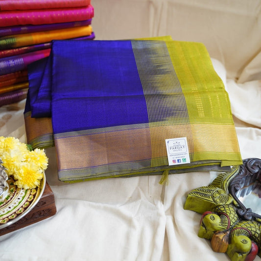Violet Kanchi  Silk Cotton Saree With Zari  Border PC11715