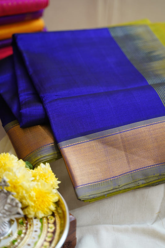 Violet Kanchi  Silk Cotton Saree With Zari  Border PC11715