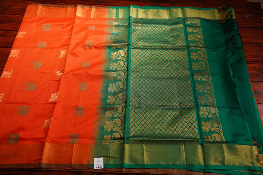 Fanta Orange  Kanchi Semi Silk Cotton Saree PC11117