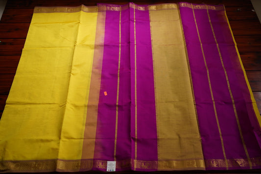 Lemon Yellow  Kanchi Silk Cotton Saree PC11114