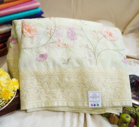 Light yellow banarasi silk Saree  PC11756