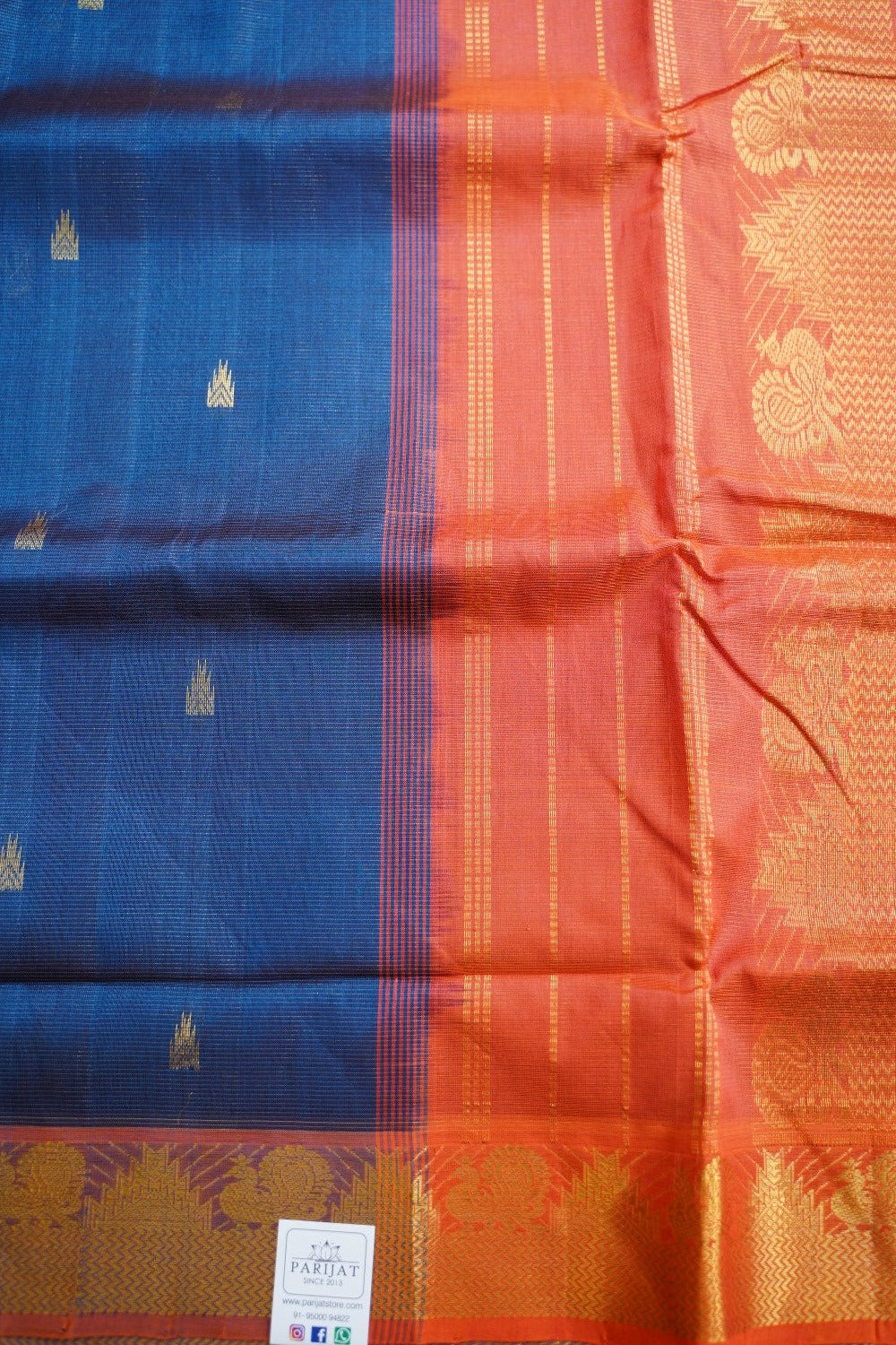 10 yards Kanchi  Handloom Silk Cotton Saree PC11789