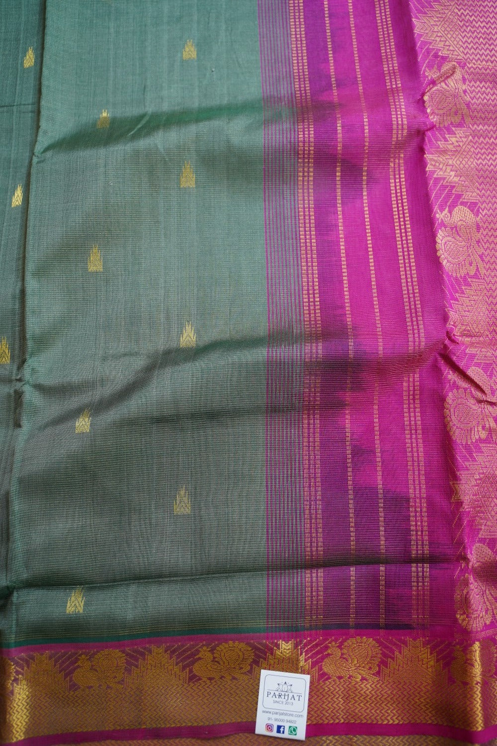 10 yards Kanchi  Handloom Silk Cotton Saree PC11788