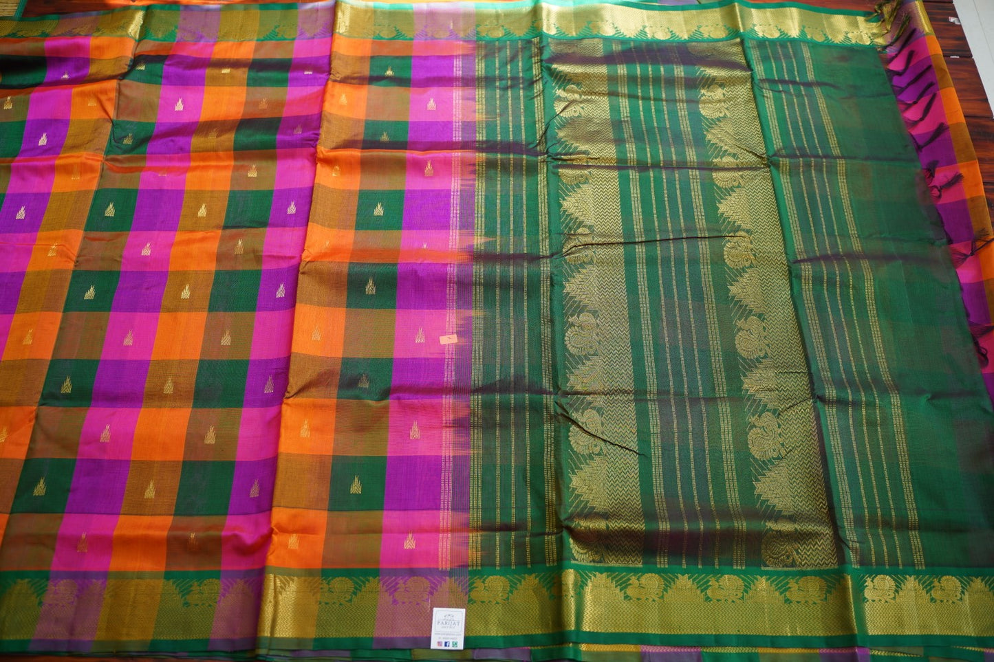 10 yards Kanchi  Handloom Silk Cotton Saree PC11779