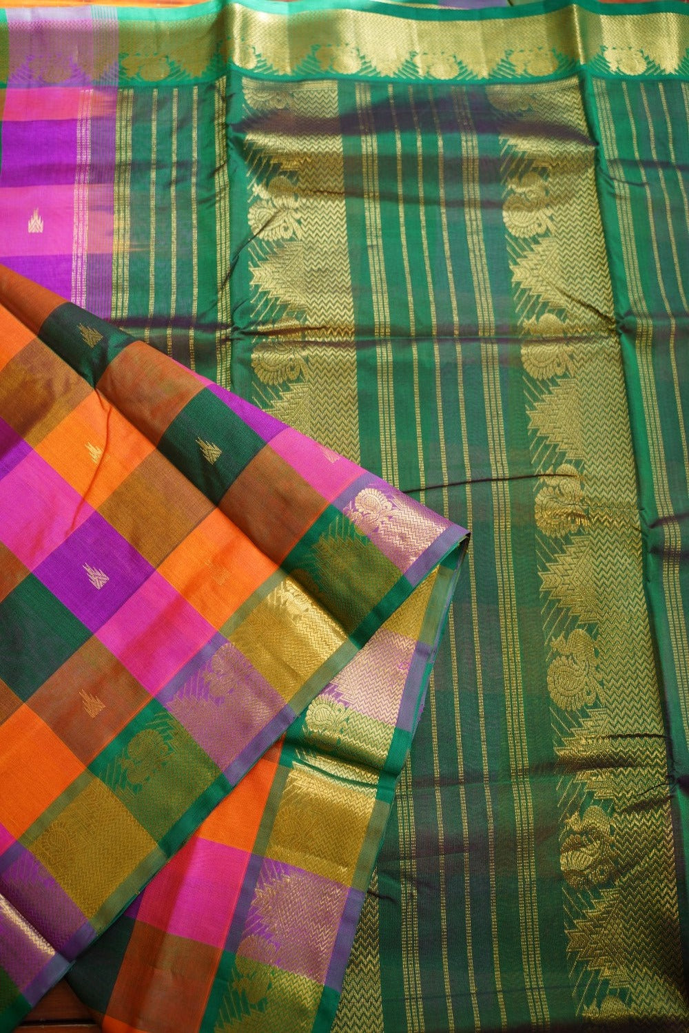 10 yards Kanchi  Handloom Silk Cotton Saree PC11779