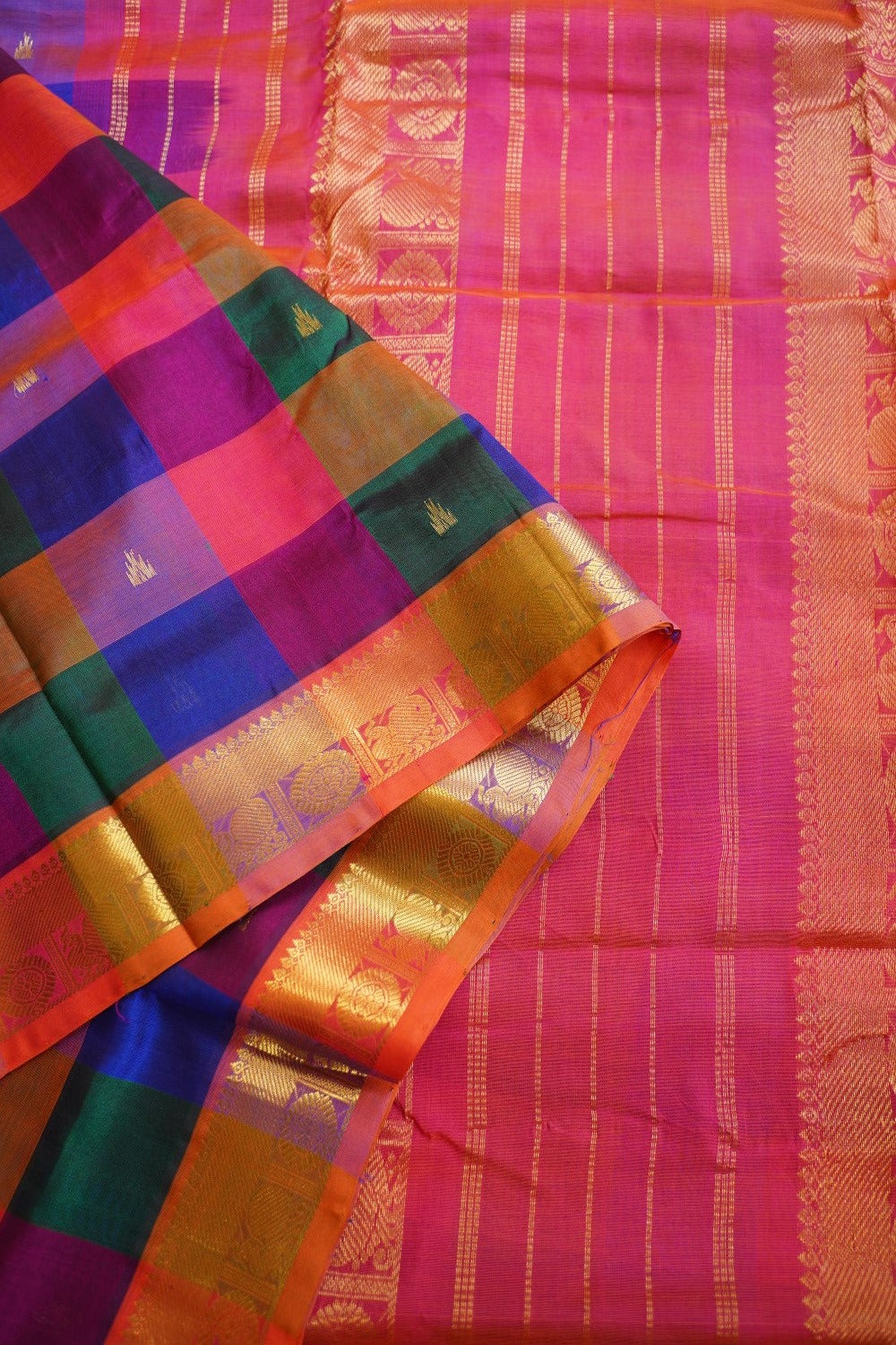 10 yards Kanchi  Handloom Silk Cotton Saree PC11781