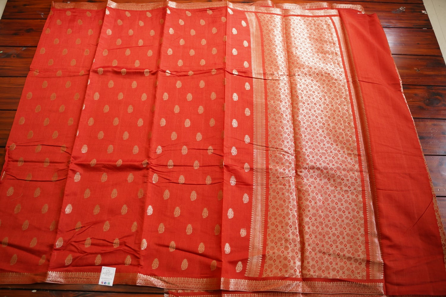 Bricks red Banarasi silk cotton  Saree  PC11762