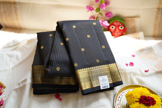 Black Pure Kanchi Silk Saree PC11920