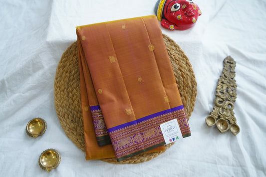 Sulphate blue Mangalgiri Handloom Cotton Saree PC11951