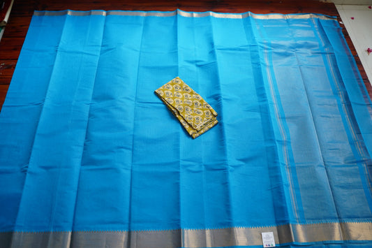 Sky Blue  Mangalgiri Handloom Cotton Saree PC11947