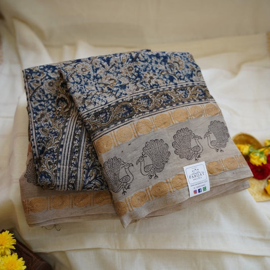 Kalamkari Organic Sungadi cotton saree (without blouse) PC12076