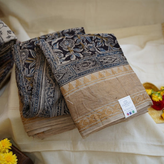 Kalamkari Organic Sungadi cotton saree (without blouse) PC12085