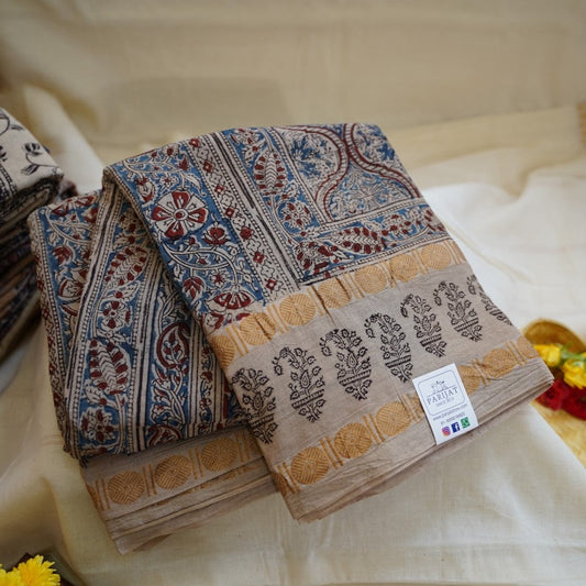 Kalamkari Organic Sungadi cotton saree (without blouse) PC12083