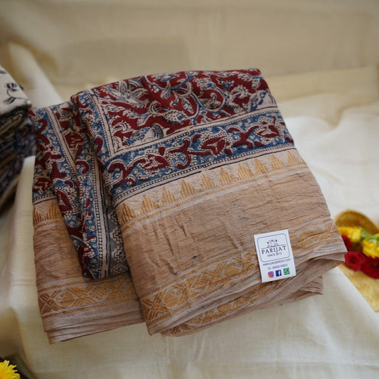 Kalamkari Organic Sungadi cotton saree (without blouse) PC12084