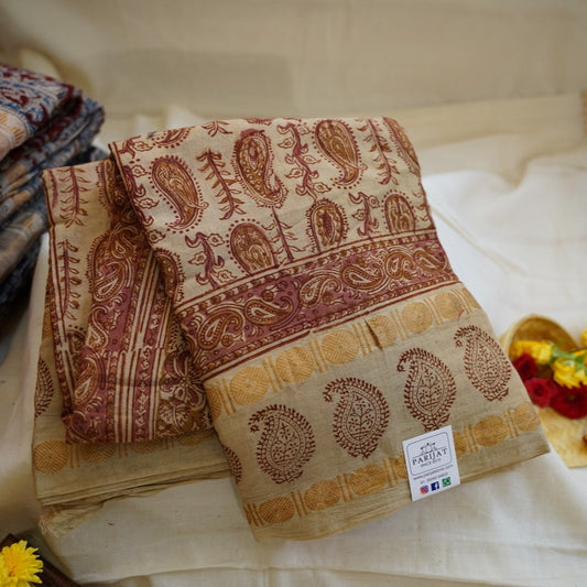 Kalamkari Organic Sungadi cotton saree (without blouse) PC12078