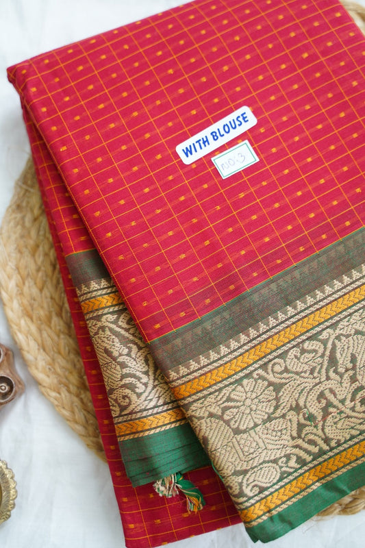 Chettinad handloom Cotton Saree PC14935