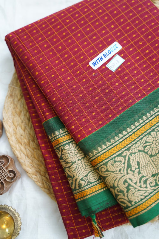 Chettinad handloom Cotton Saree PC14933