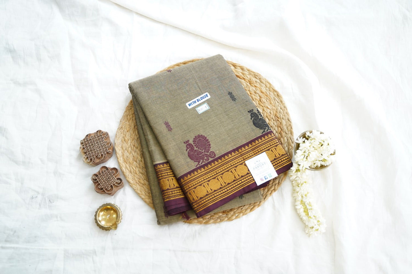 Chettinad handloom Cotton Saree PC14964