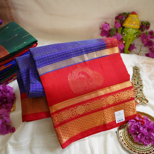 Royal Blue Kanchi Silk Cotton Saree PC7253