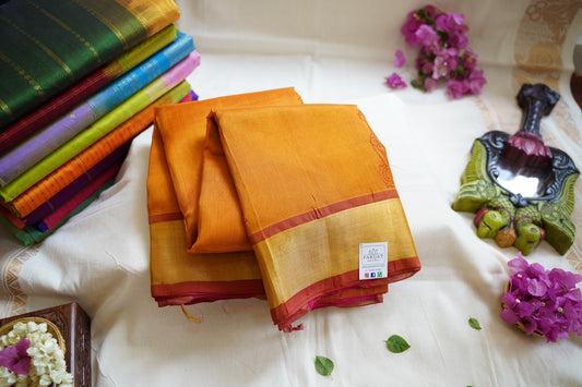 Block Printed Kanchi  Silk Cotton Saree With Zari Border  PC10543