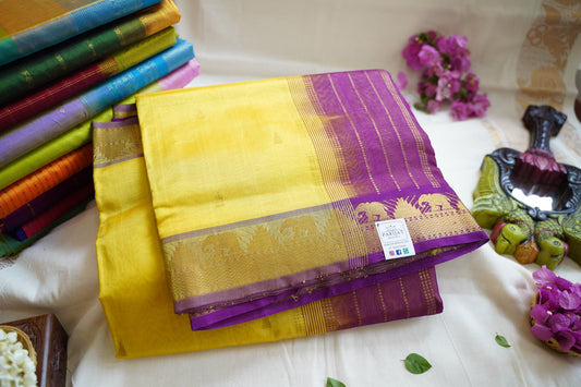 10 Yards Kanchi Handloom Silk Cotton Saree PC11097