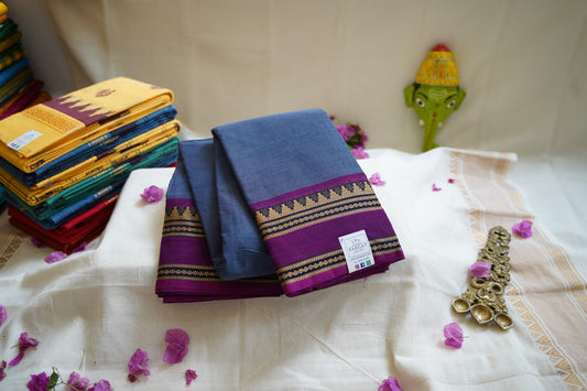 Chettinad handloom Cotton Saree With Thread  Border PC10070