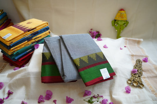 Chettinad handloom Cotton Saree With Jari Border PC10285