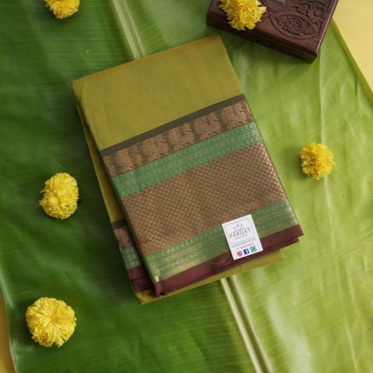 Chettinad handloom Cotton Saree With Jari Border PC10287