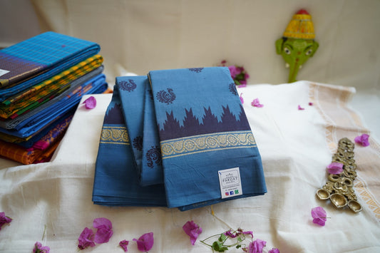 Chettinad handloom Cotton Saree With Thread Border  PC10280