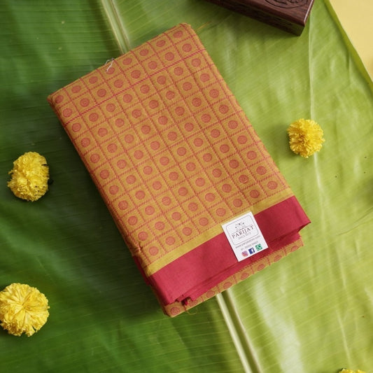 Yellow 1000 Butta Chettinad handloom Cotton  PC11489