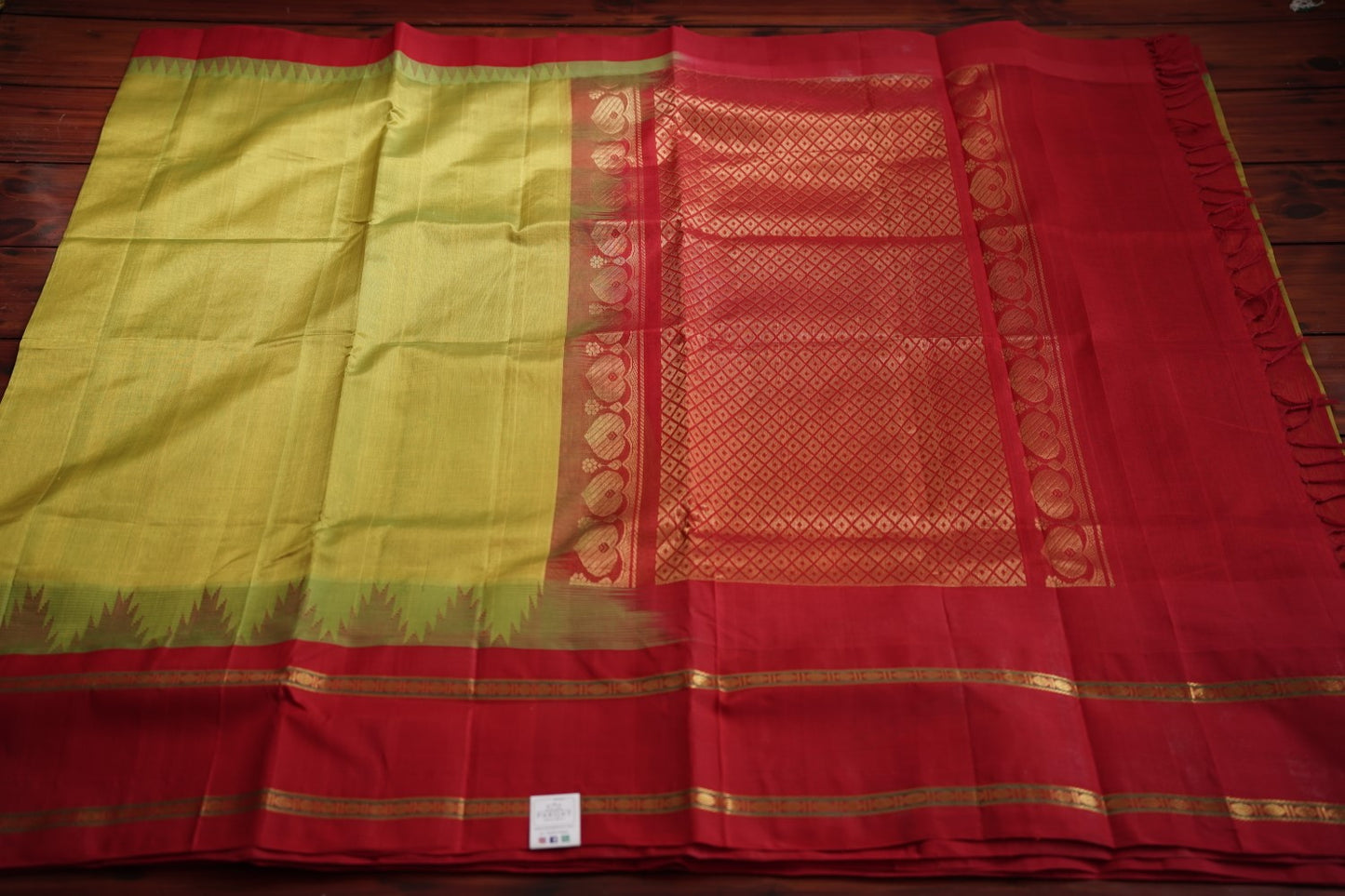 Kanchi Silk Cotton Saree With Zari Border  PC10257