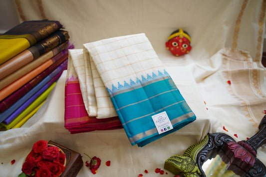 Gadwal Silk Cotton Saree With Zari Border PC12309