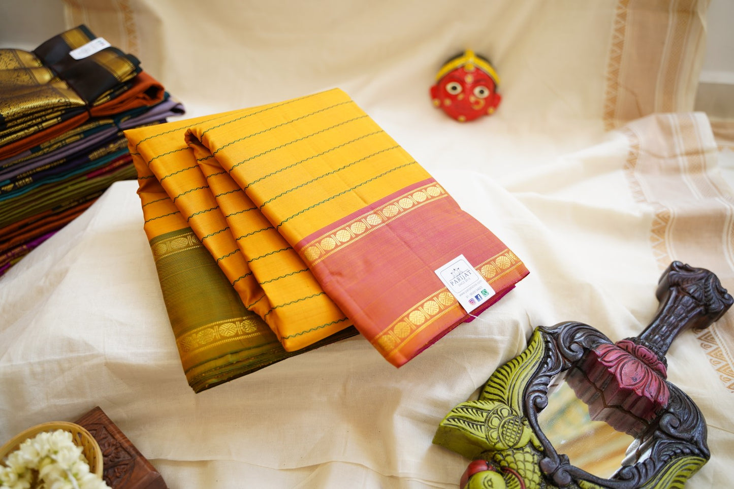 Turmeric Yellow Kanchi Silk Saree PC12417