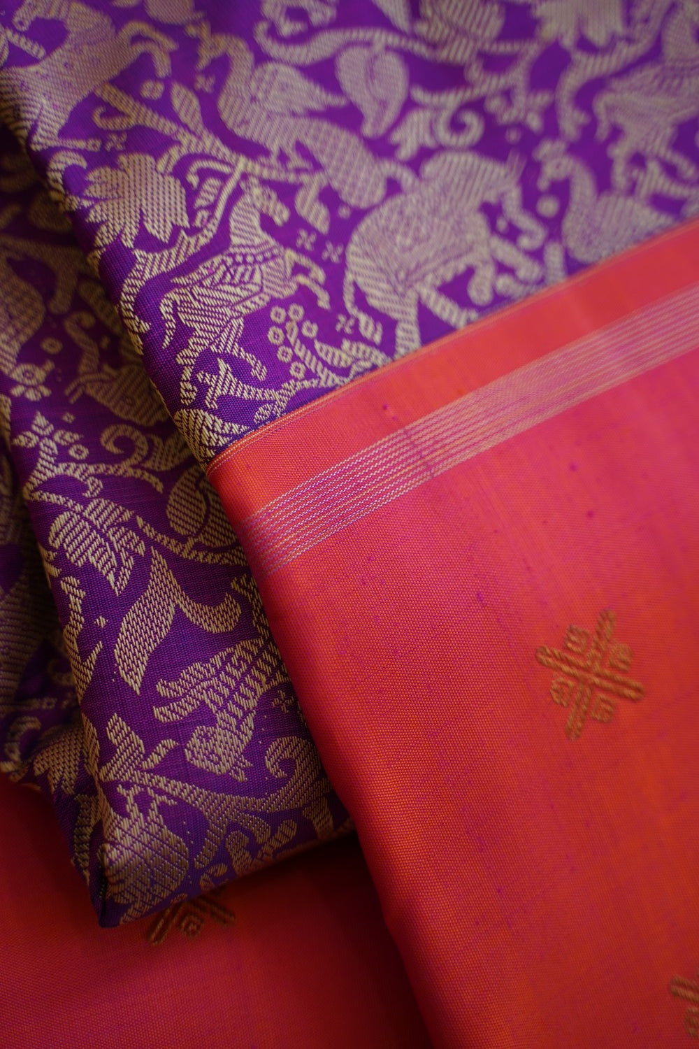 Purple Vanasingaram Pure Kanchi Silk Saree PC10613