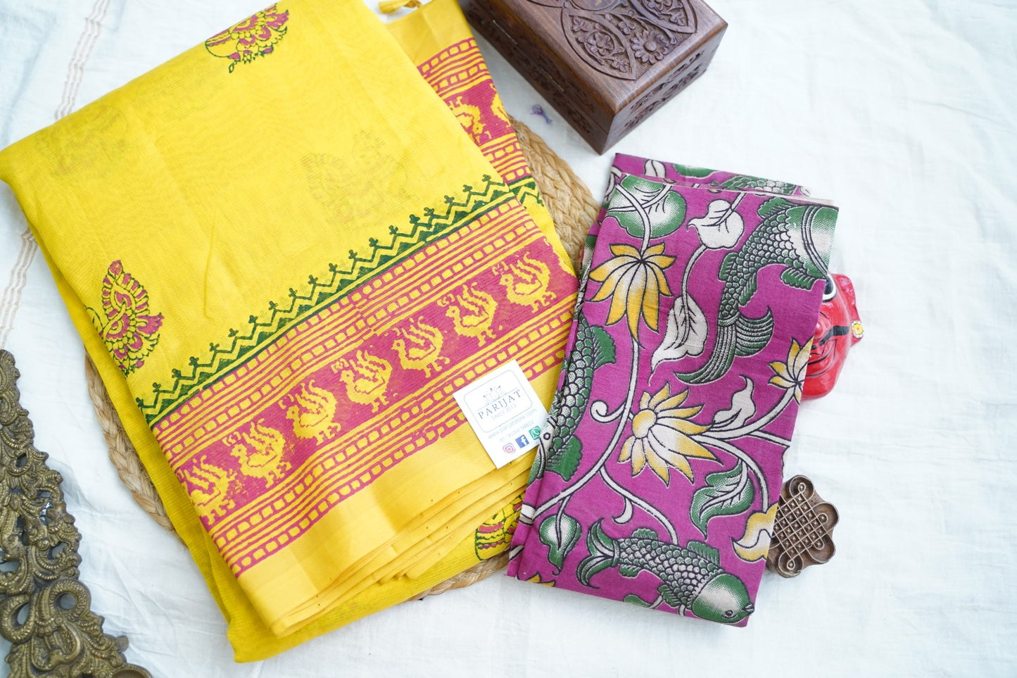 Block Printed Handloom Cotton Saree PC17535