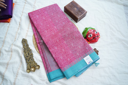 Block Printed Ponduru handloom Cotton Saree PC17534