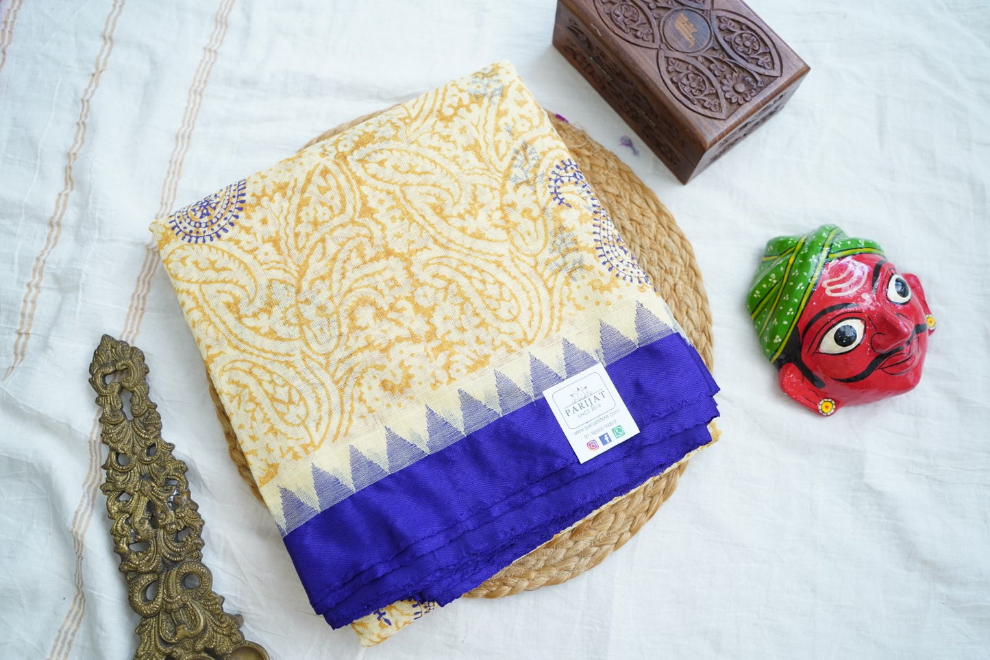 Block Printed Ponduru handloom Cotton Saree PC17531