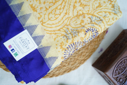 Block Printed Ponduru handloom Cotton Saree PC17531