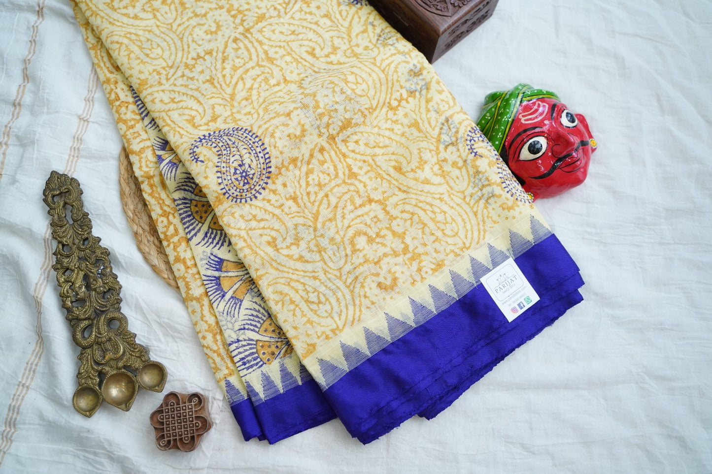 Block Printed Ponduru handloom Cotton Saree PC17531