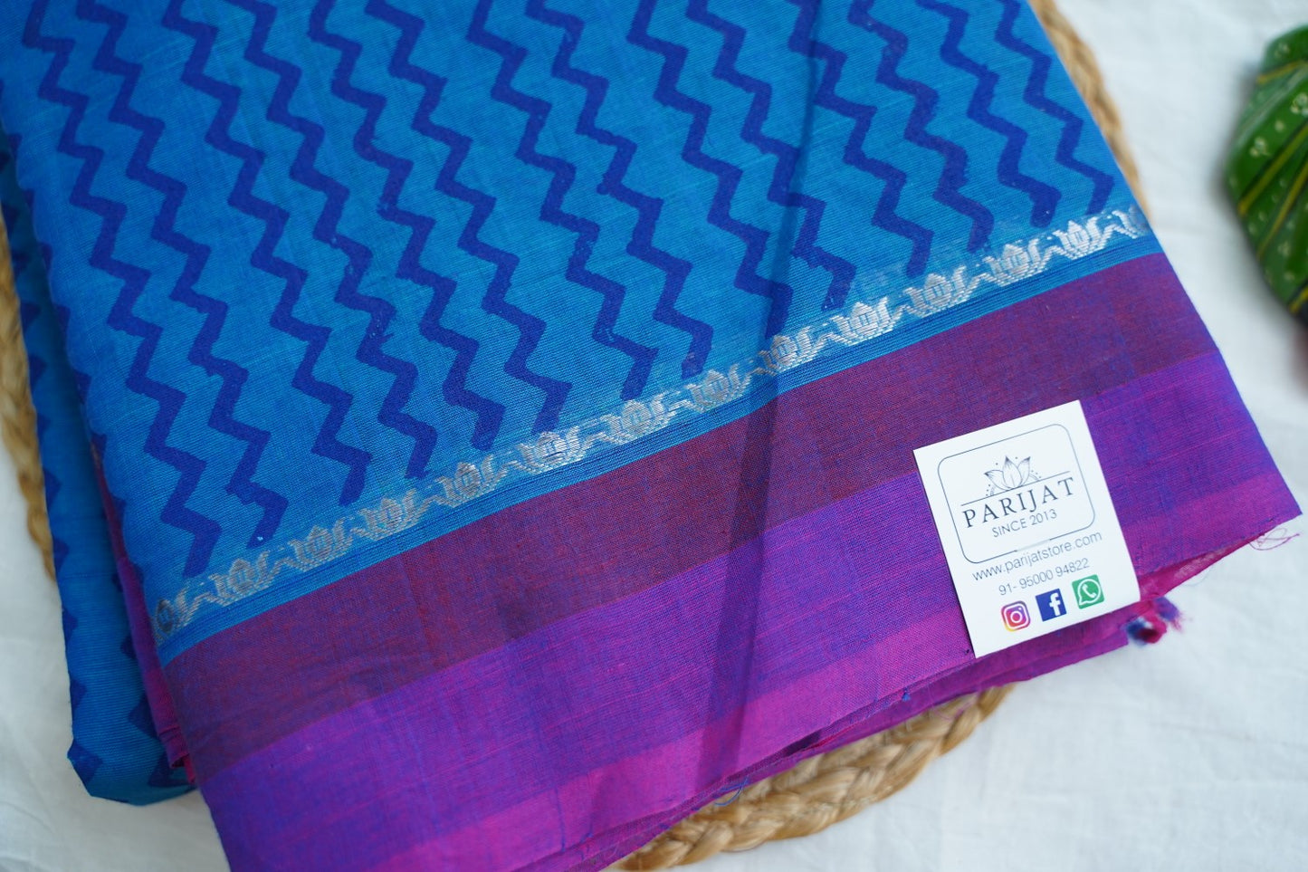 Block Printed Handloom Cotton Saree PC17536